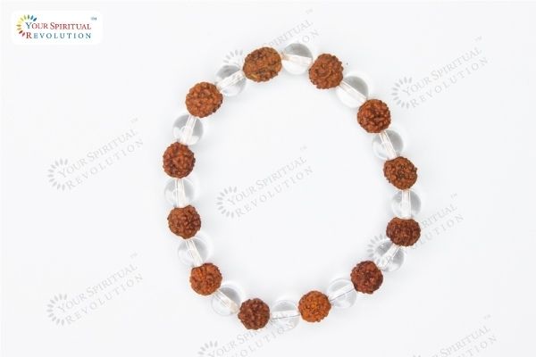 clear crystel and rudraksha