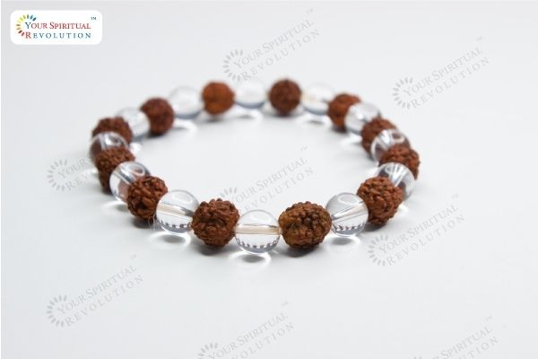 clear crystel and rudraksha