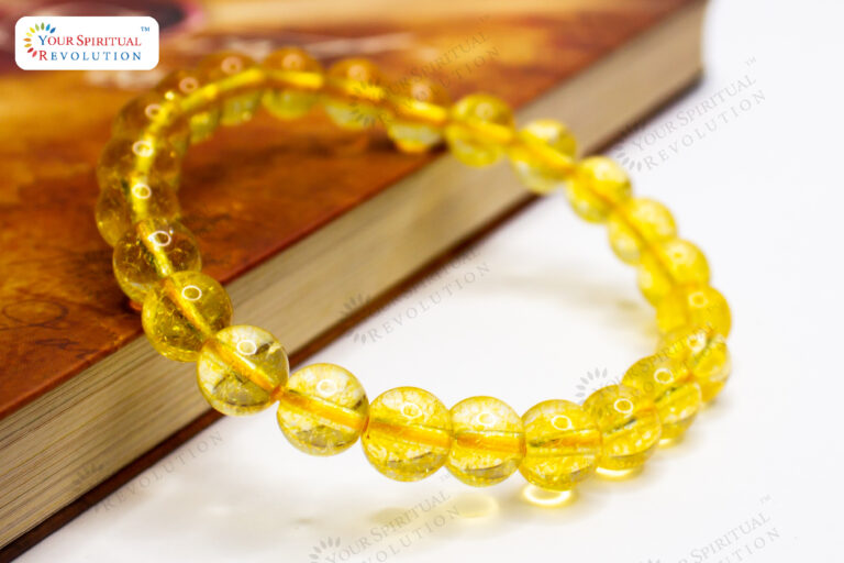 Yellow Sapphire stone with 7 chakra bracelet  BrahmatellsStore