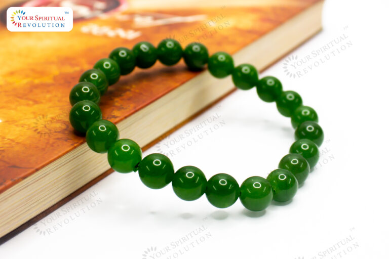 Dark Green Jade Bead Bracelet, 10mm Gemstone Beads, Good Luck Bracelet |  MakerPlace by Michaels
